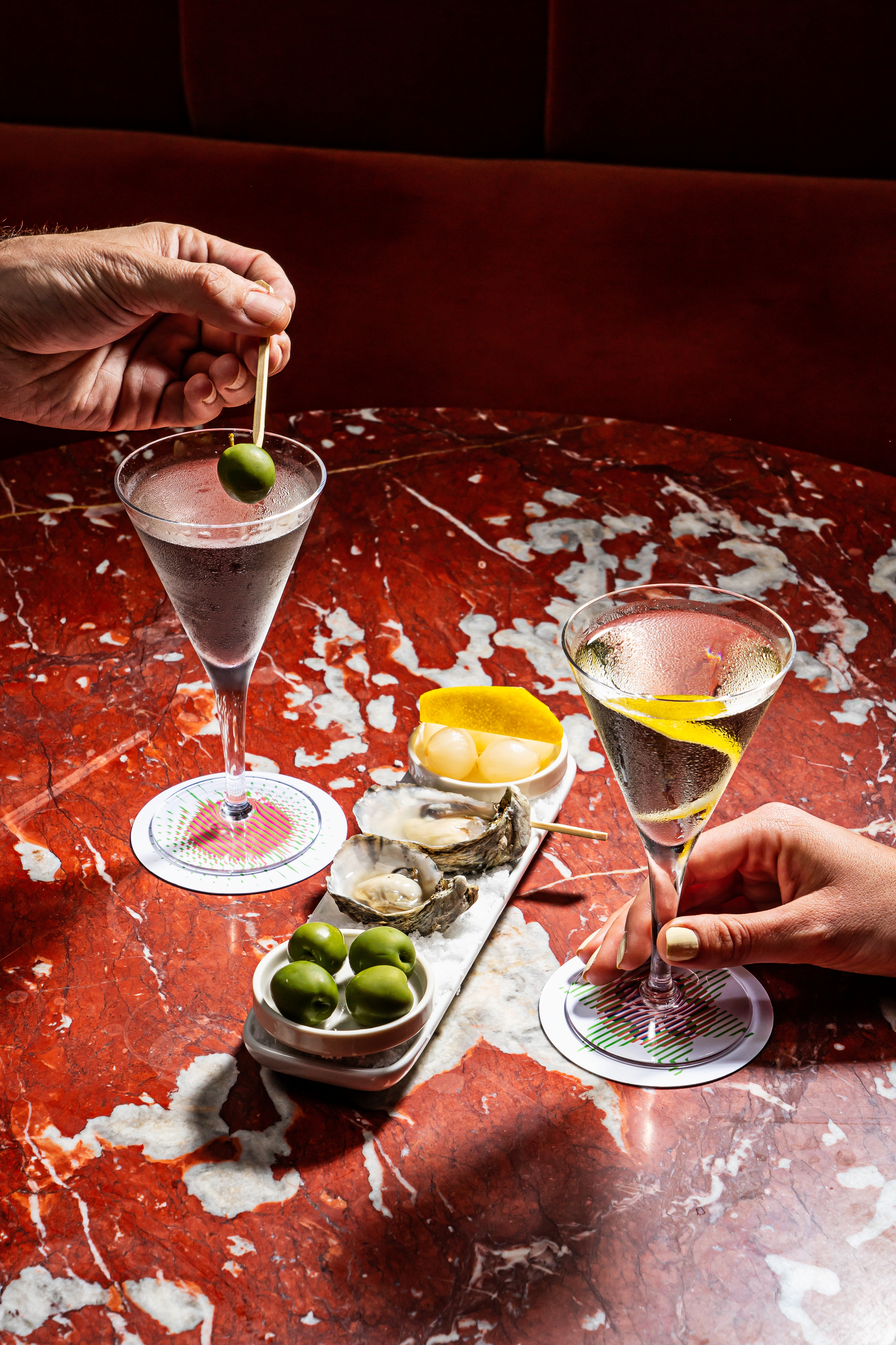 A meticulously crafted cocktail and appetiser at Silver Lyan, emphasizing detail and presentation.